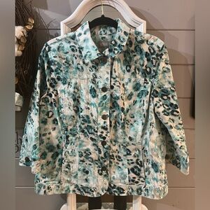 Cute Animal Print Jacket Chico Size 2 (large)